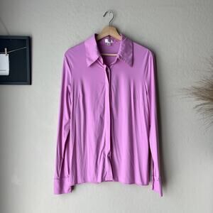 Luxeire‎ Light Purple Classic Long Sleeve Button Up Shirt Women’s Size XL